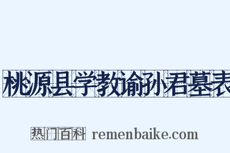 桃源县学教谕孙君墓表是什么意思的图片
